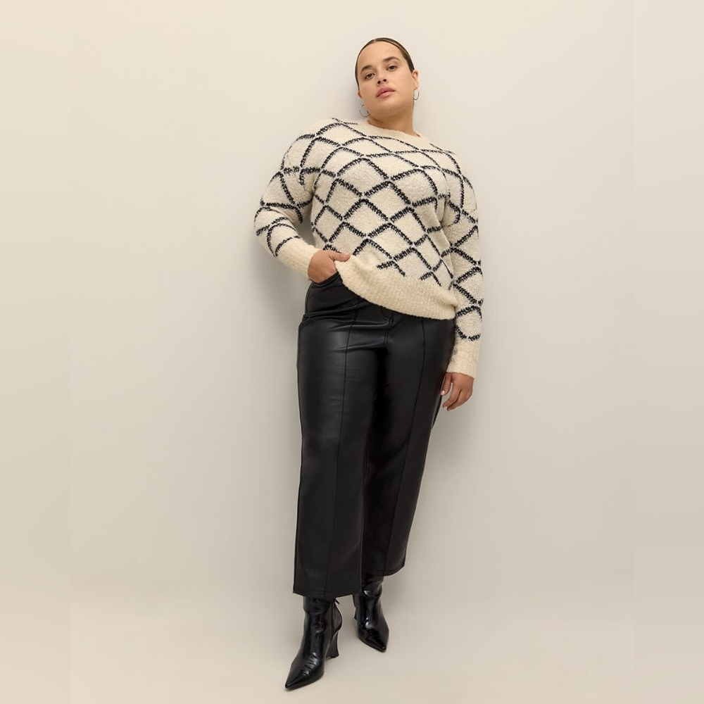 18 Leather-look Addition Elle Black Straight Leg Pants